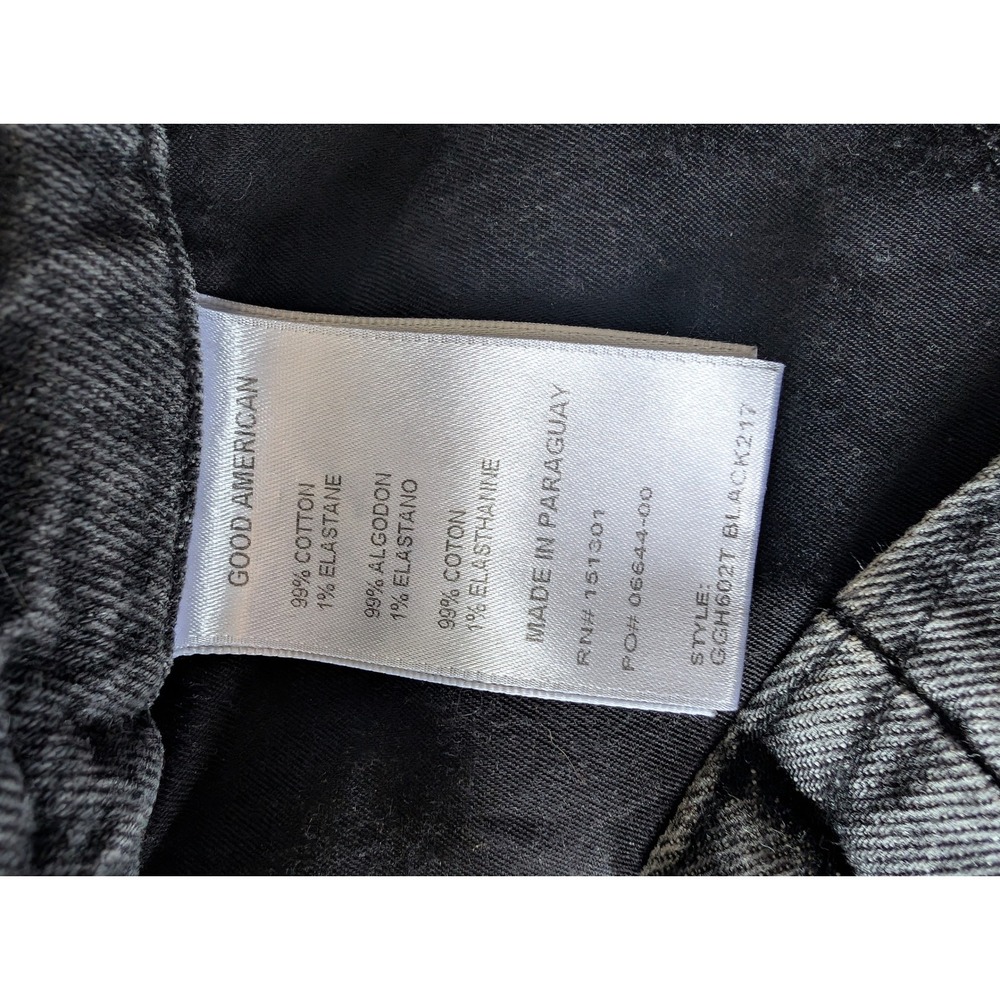 Good American Black Faded‎ Straight Leg Denim womens size 4 - Picture 8 of 10